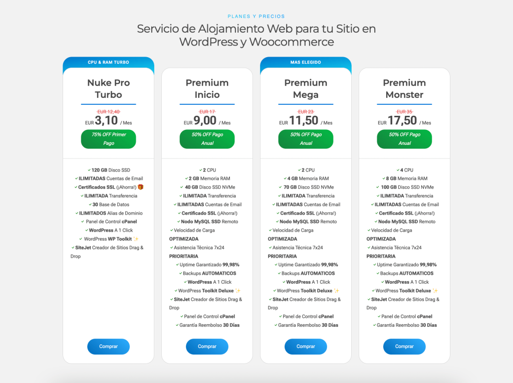 Hosting especializado para WordPress